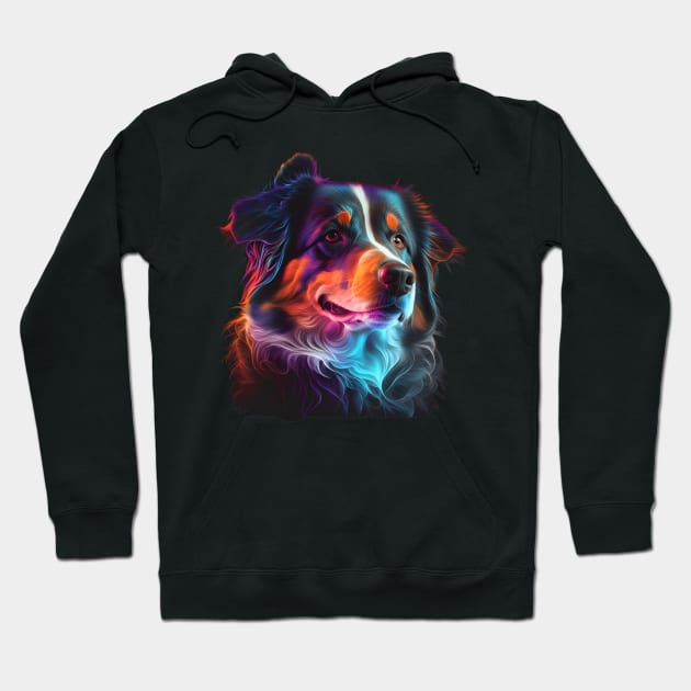 Neon Miniature American Shepherd Hoodie by Sygluv